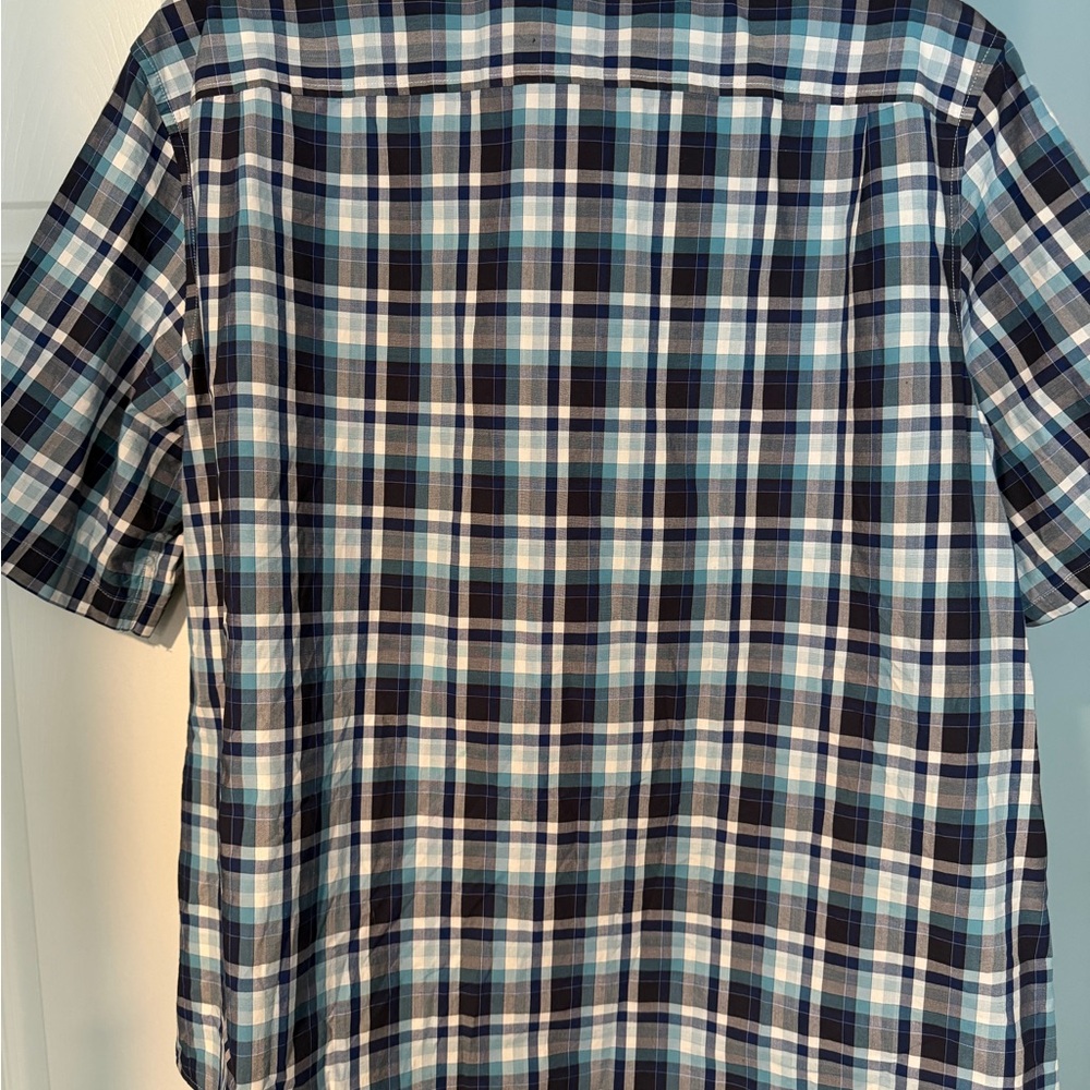 Claiborne Men's Blue and White Checkered Shirt - Picture 3 of 5
